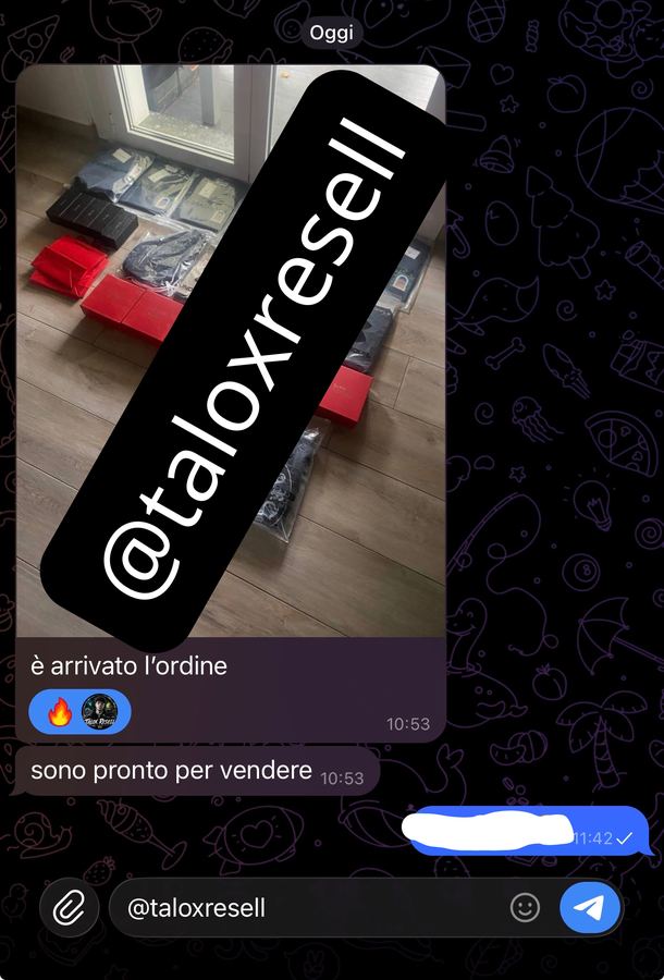 Ordine ricevuto da uno studente Talox Resell