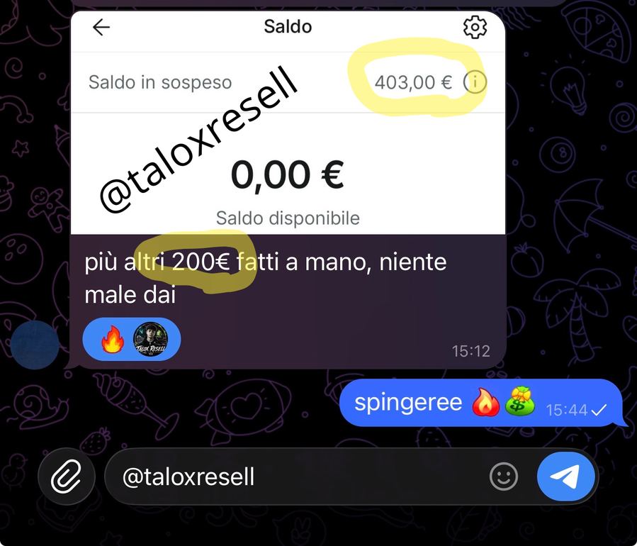 Saldo guadagnato da uno studente Talox Resell